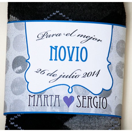 Calcetines para novio personalizados con los nombres