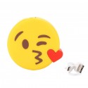 Cargador móvil emoticono beso con corazón