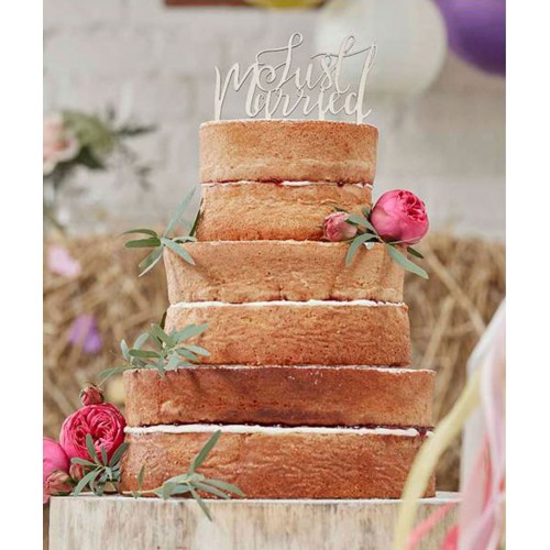 Cake topper de madera Just Married