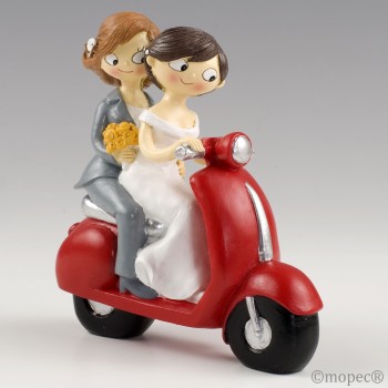 Figura de tarta novias en moto