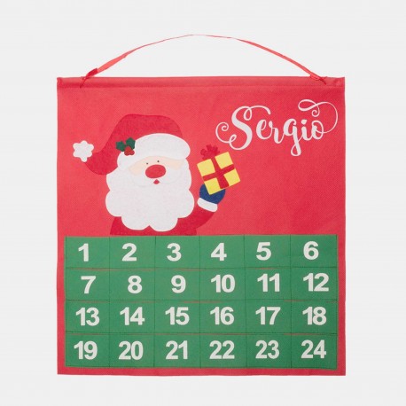 Calendario de Adviento fieltro Santa Klaus