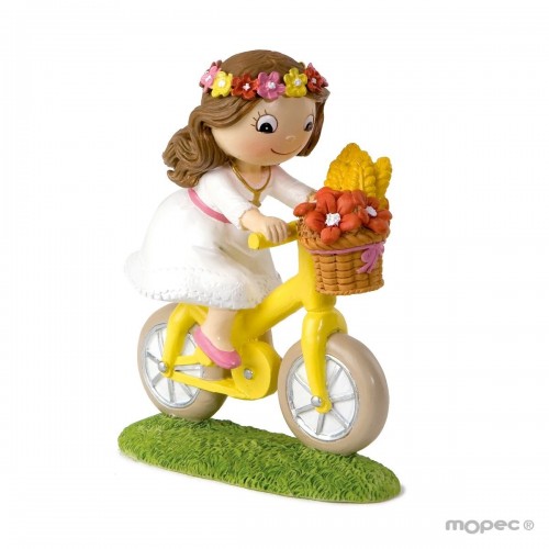 Figura para tartas niña en bicicleta