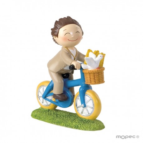 Figura para tartas niño en bicicleta