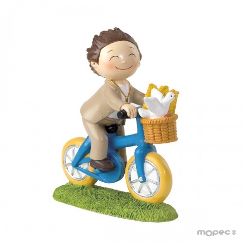 Figura para tartas niño en bicicleta