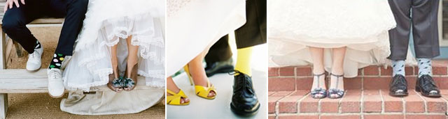 Calcetines de novio a juego con los zapatos de la novia