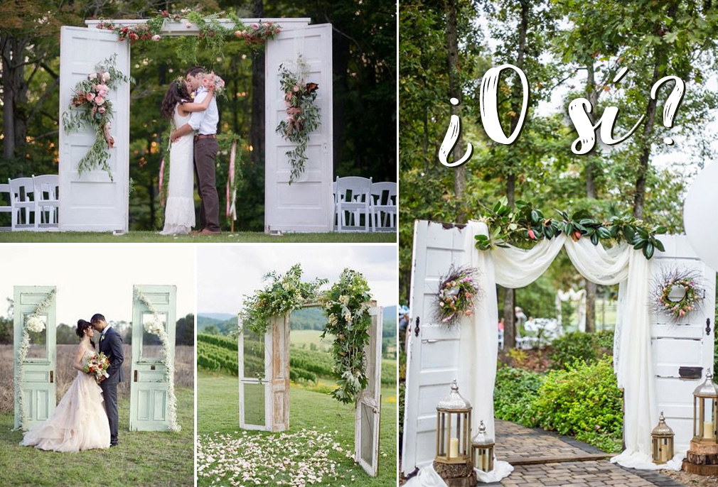 Puertas antiguas para decoración en bodas Covid free